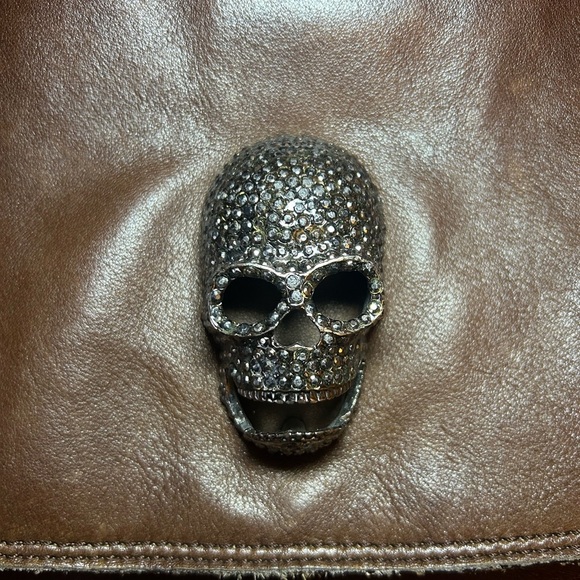 Thomas Wylde braided leather rhinestone skull crossbody bag - Picture 14 of 16